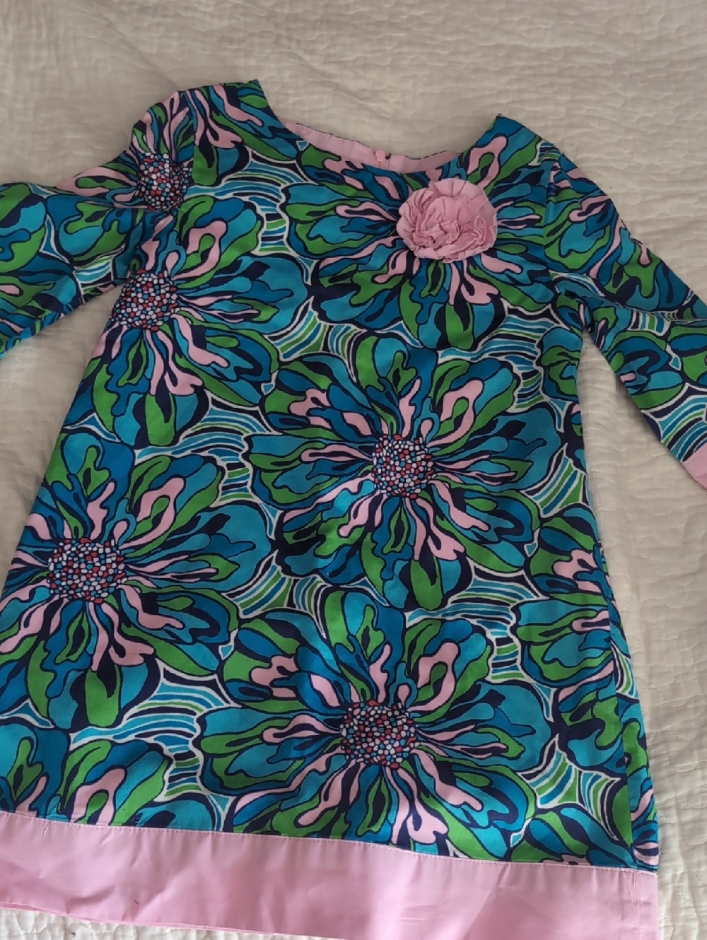 Lilly Pulitzer Teal, Blue & Pink Floral Shift Dress